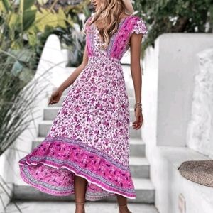 Women's bohemian hippie dress